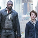 Roland and Jake (Idris Elba and Tom Taylor) stroll through New York in The Dark Tower. Image: Sony
